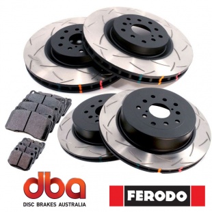 DBA T3 4000 Series Slotted Brake Rotors and Ferodo DS2500 Brake Pads