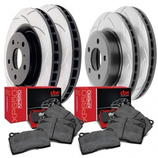DBA T2 Street Series Slotted Brake Rotors and DBA XP Xtreme Performance Brake Pads