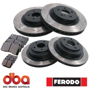DBA T3 5000 Replacement Rotor Rings and T3 4000 Rotors with Hawk HPS 5.0 Brake Pads